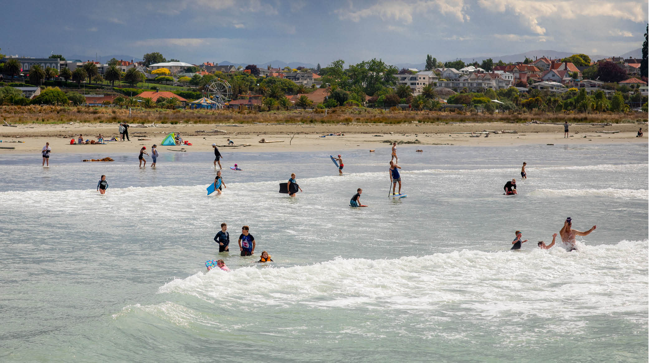 Summer swimming at Caroline Bay