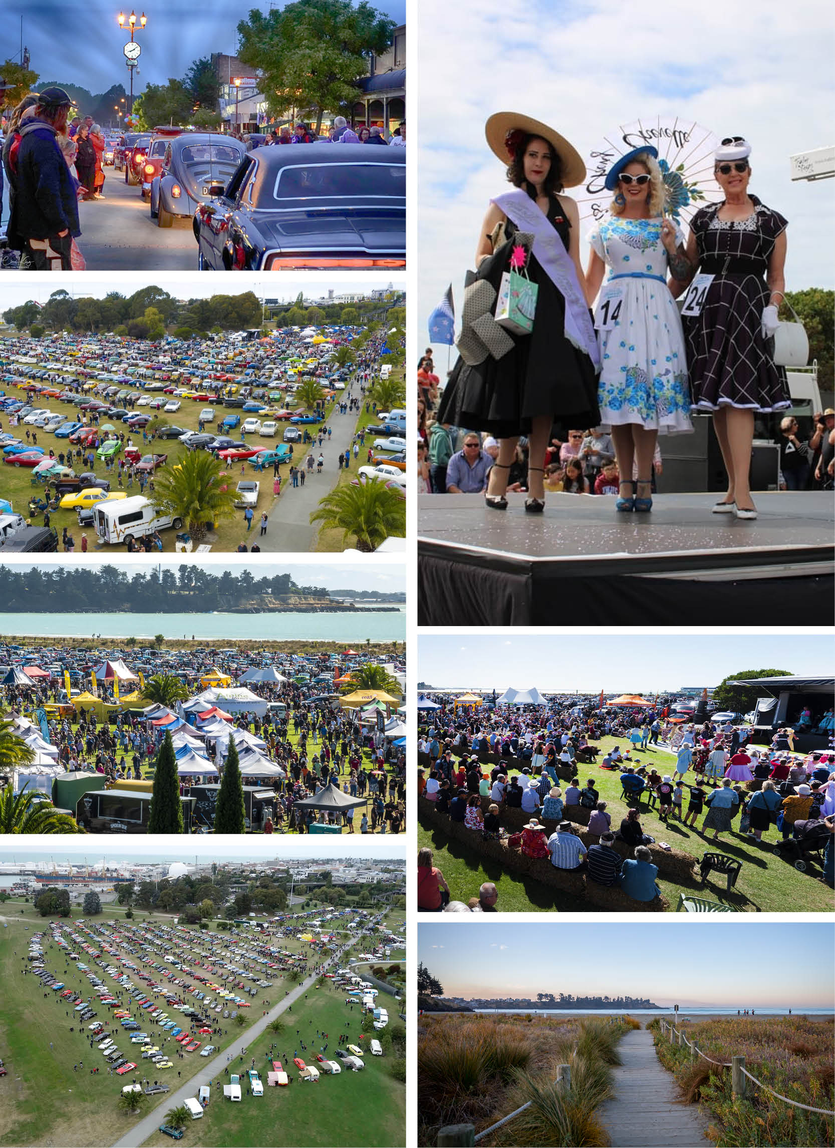 Collage of photos from Caroline Bay Rock & Hop