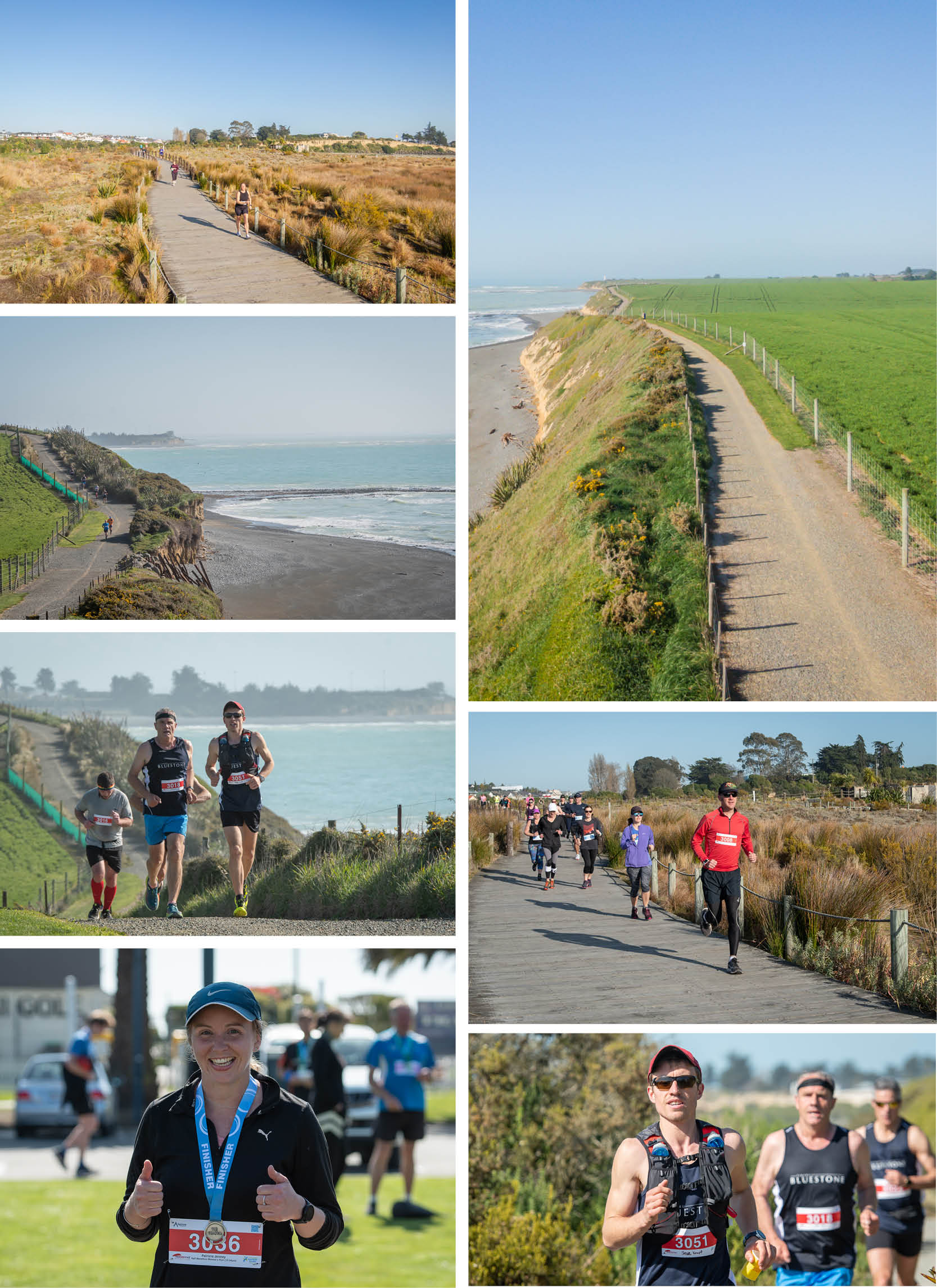 Collage of photos from the Coastal Marathon