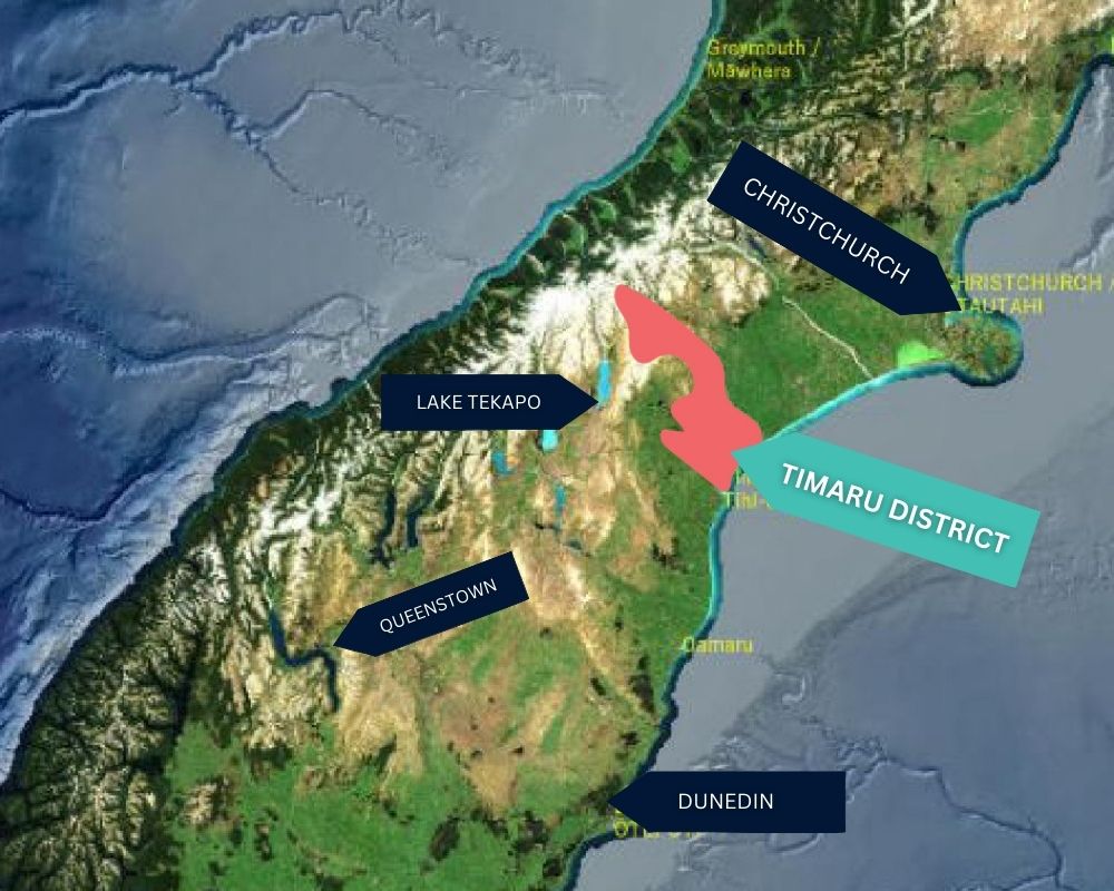 South Island map New Zealand