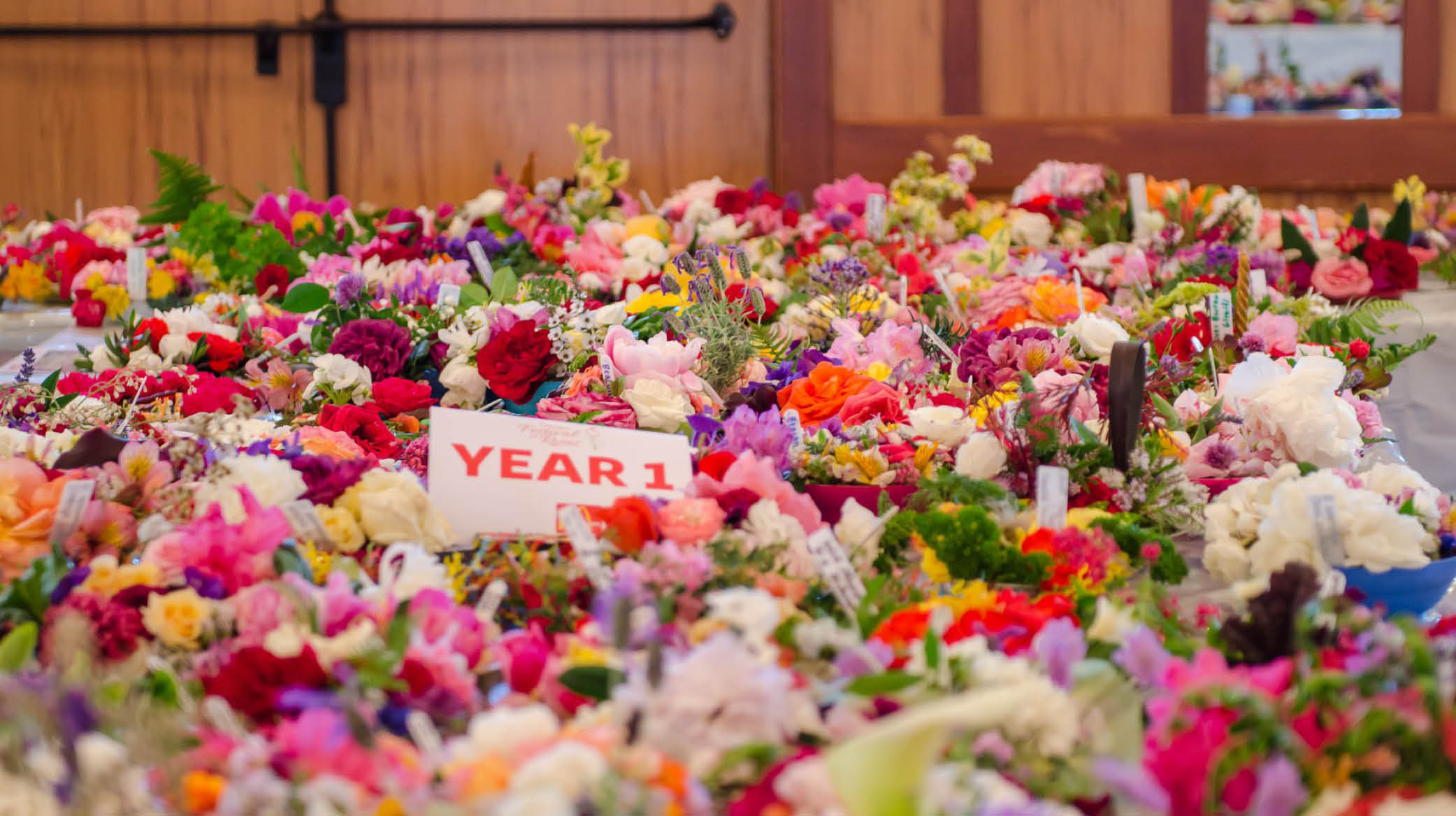 Table full of roses