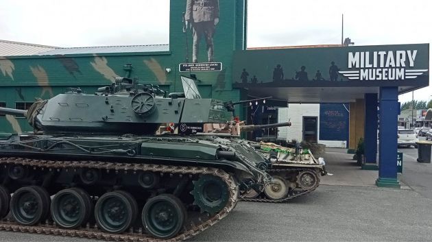 Tanks outside Geraldine Military Museum 