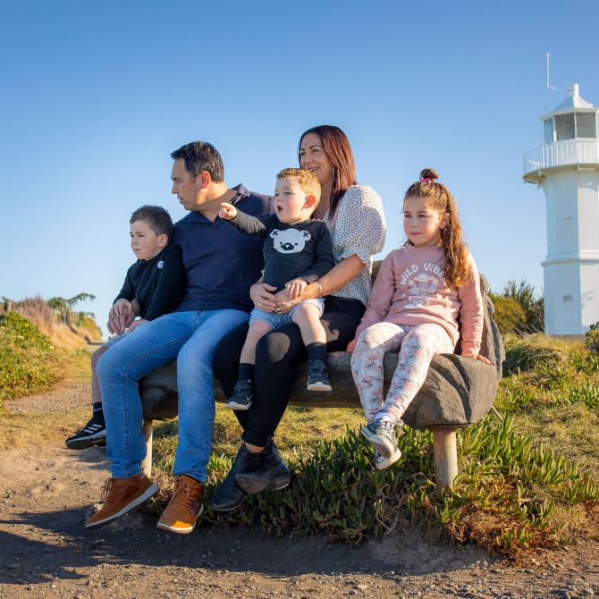 Family at Jack]s Point Timaru 