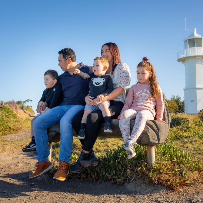 Family at Jack]s Point Timaru 