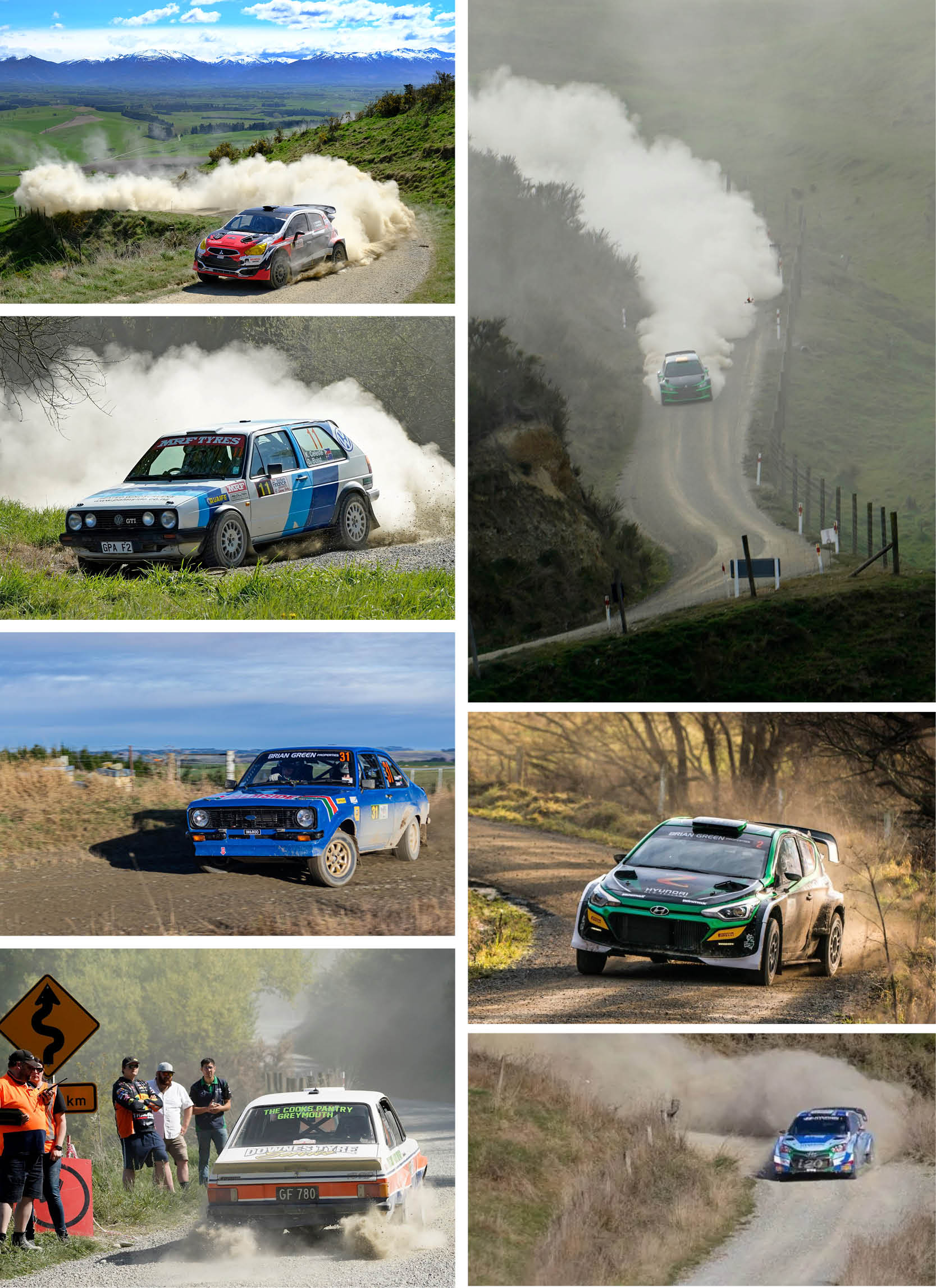 Collage of images from South Canterbury Rally