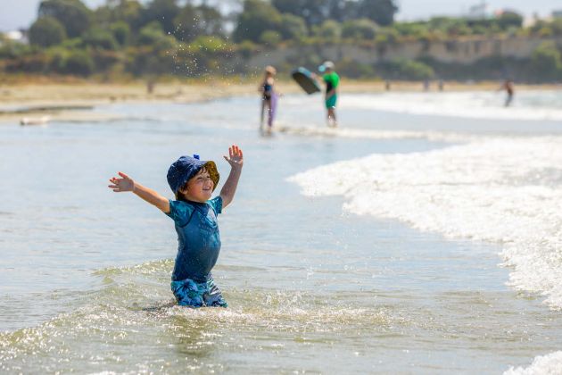 Kid swimming at Caroline Bay