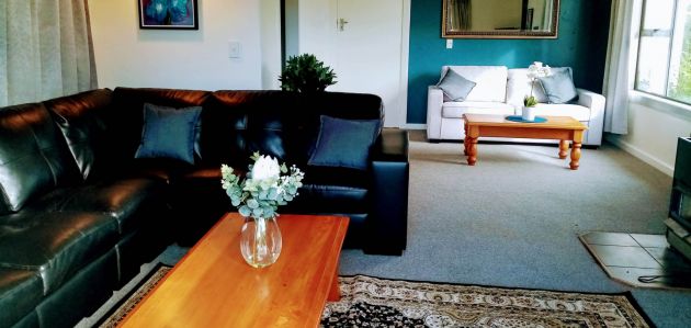 Lounge at Pukeko Cottage