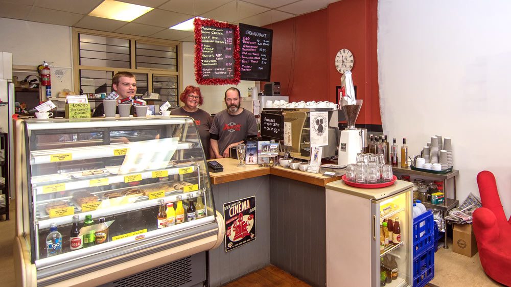 Staff behind the counter at Grindhouse Cafe