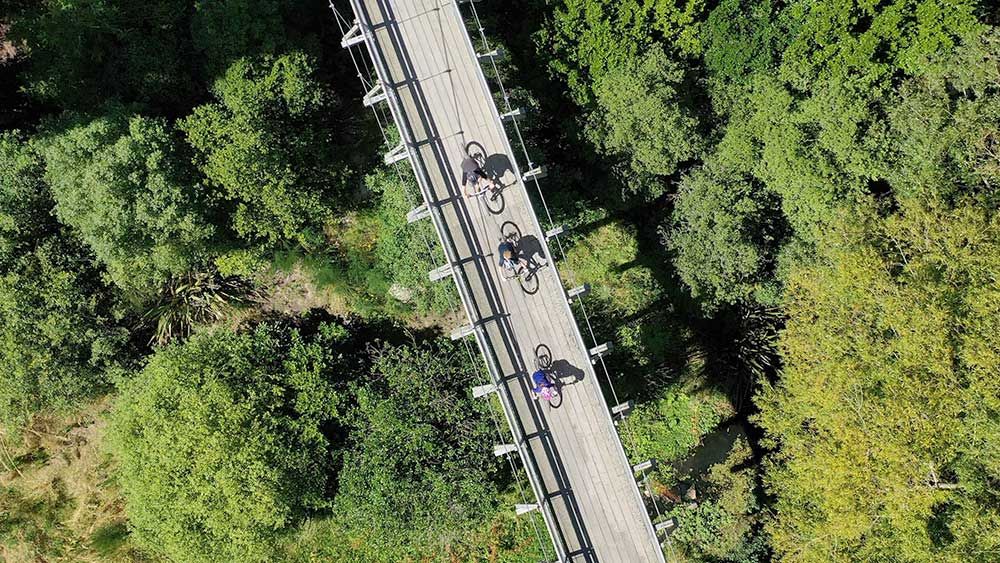 Bikes on bridge at The Scenic